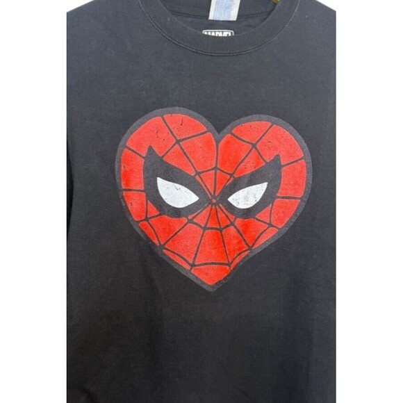 Marvel Valentine's Day Spider-Man Heart Mask Sweatshirt Size S - Picture 3 of 8